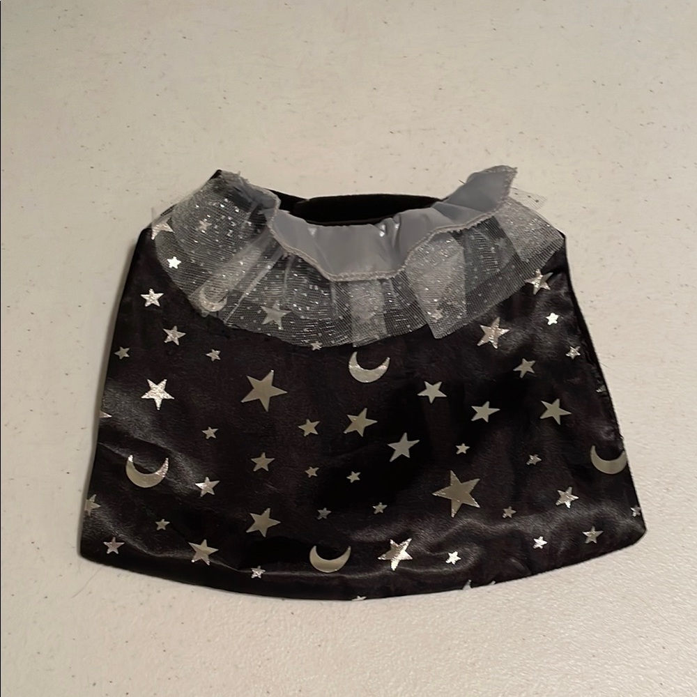 Black Cape with Silver Stars and Moons